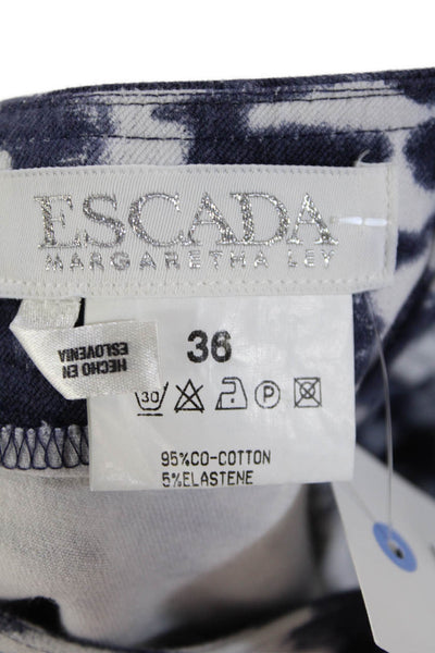 Escada Women's Button Closure Flat Front Straight Leg Tie Dye Pants Size 36