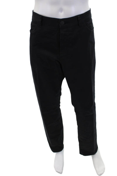 Theory Mens Buttoned Ankle Flat Front Casual Straight Pants Black Size 40