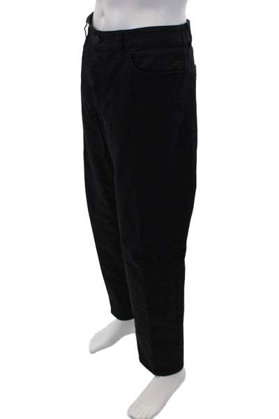 Theory Mens Buttoned Ankle Flat Front Casual Straight Pants Black Size 40