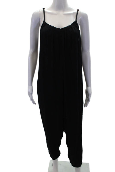 The Odells Womens Scoop Neck Spaghetti Straps Tapered Leg Jumpsuit Black Size XS