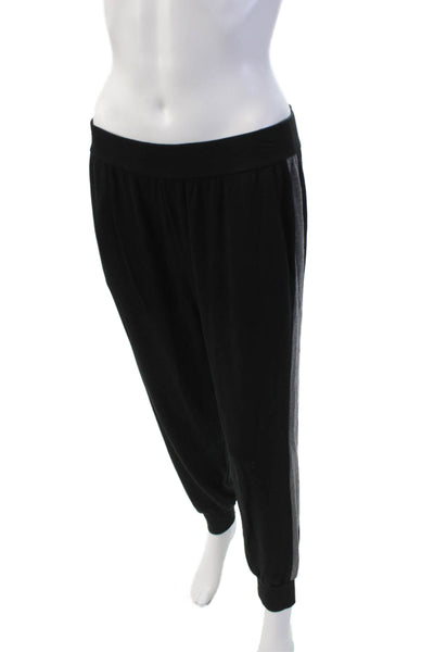 Eileen Fisher Womens Pull On High Rise Jogger Pants Black Grey Size Small