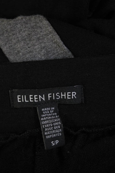 Eileen Fisher Womens Pull On High Rise Jogger Pants Black Grey Size Small