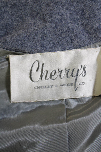 Cherrys Womens Button Front Collared Long Coat Gray Wool Size Medium