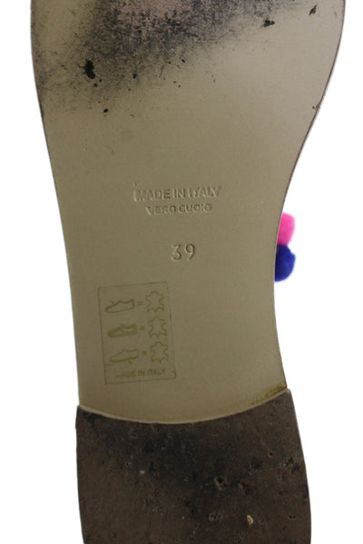 A'Biddikkia Women's T-Straps Scallop Gladiator Flat Sandals Gold Size 39