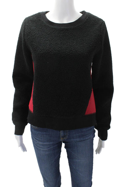 Urban Savage Womens Double Side Zip Scoop Neck Sweater Black Red Size Small