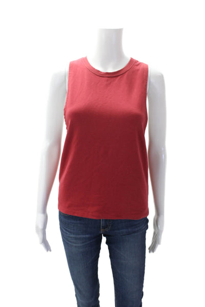 Carbon 38 Womens Scoop Neck Strappy Tank Top Sweater Set Red Cotton Size XS