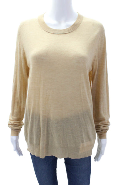 Joseph Womens Crew Neck Long Sleeves Pullover Sweater Camel Beige Size Small