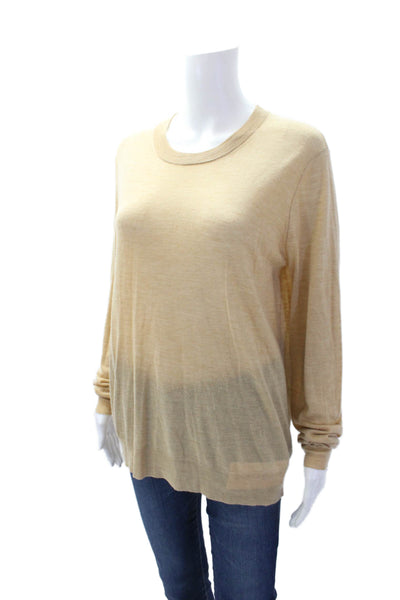 Joseph Womens Crew Neck Long Sleeves Pullover Sweater Camel Beige Size Small