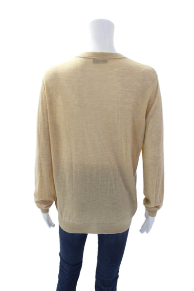 Joseph Womens Crew Neck Long Sleeves Pullover Sweater Camel Beige Size Small