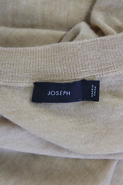Joseph Womens Crew Neck Long Sleeves Pullover Sweater Camel Beige Size Small