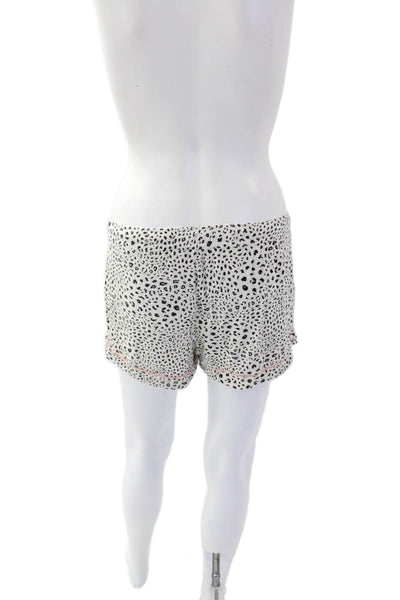PJ Salvage Womens Modal Spaghetti Strap Animal Print Shorts Tank Set White Size