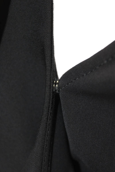 Parker Women's V-Neck Spaghetti Straps Ruffle Tapered Leg Jumpsuit Black Size 4