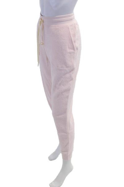 Outerknown Womens High Rise Drawstring Terry Knit Jogger Pants Pink Cotton Small