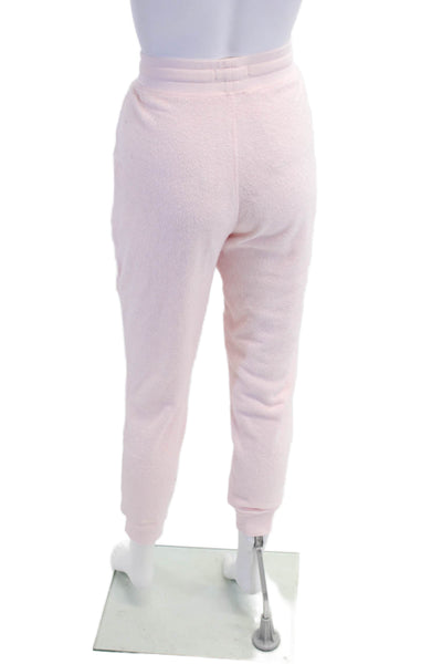 Outerknown Womens High Rise Drawstring Terry Knit Jogger Pants Pink Cotton Small