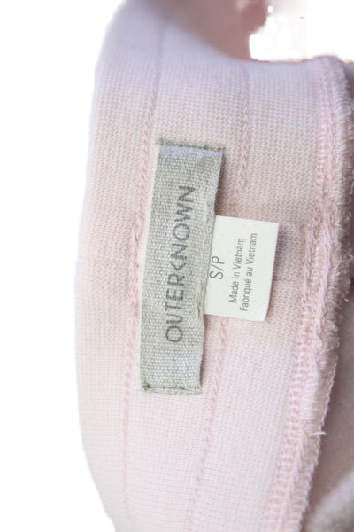 Outerknown Womens High Rise Drawstring Terry Knit Jogger Pants Pink Cotton Small