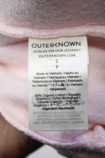 Outerknown Womens High Rise Drawstring Terry Knit Jogger Pants Pink Cotton Small