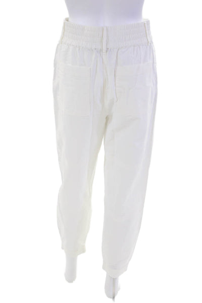The Range Womens Button Closure Tapered Leg Jogger Pants White Size S