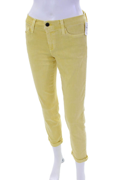 Joes Women's Midrise Five Pocket Button Skinny Denim Pants Yellow  Size 27