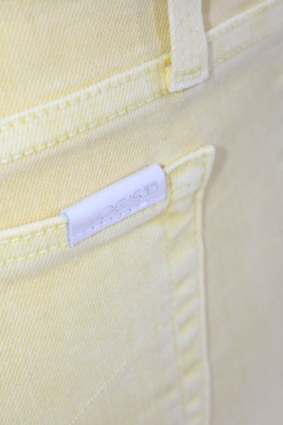Joes Women's Midrise Five Pocket Button Skinny Denim Pants Yellow  Size 27
