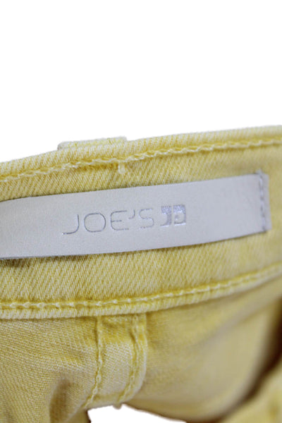 Joes Women's Midrise Five Pocket Button Skinny Denim Pants Yellow  Size 27