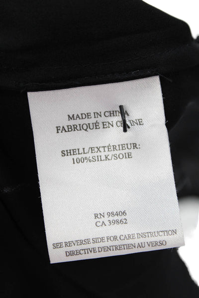 Theory Womens Silk Crew Neck Zip Back Sleeveless Blouse Top Black Size Small