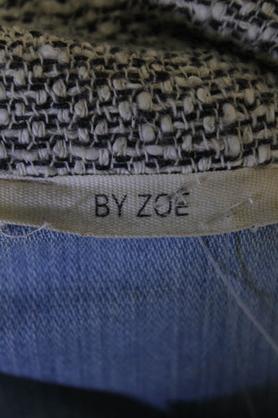 By Zoe Womens Cotton Long Sleeve Lined Button Up Denim Jacket Blue Size 0