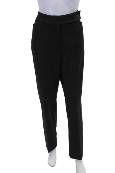 Piazza Sempione Womens Pleated Zip Lined Straight Leg Dress Pants Black Size EUR