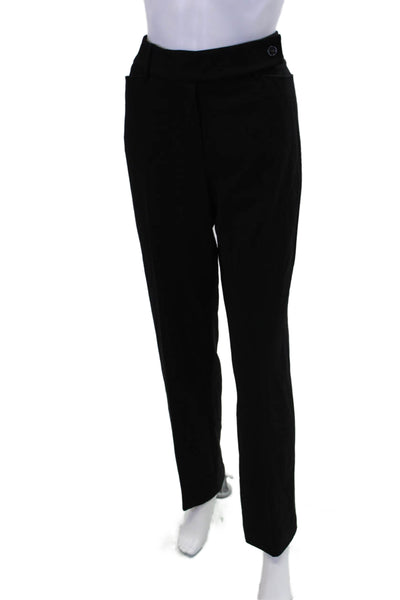Piazza Sempione Womens Pleated Zip Lined Straight Leg Dress Pants Black Size EUR