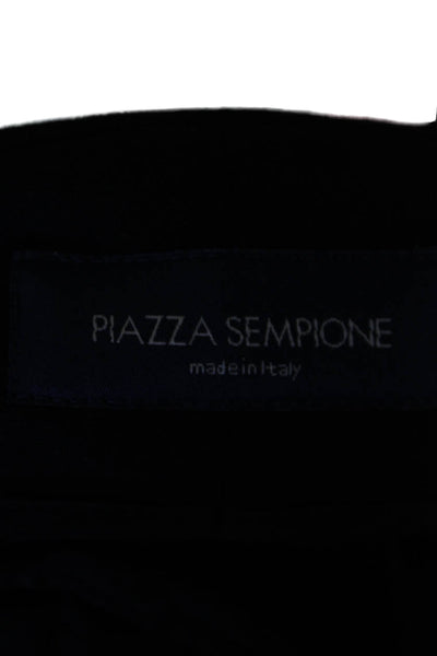 Piazza Sempione Womens Pleated Zip Lined Straight Leg Dress Pants Black Size EUR