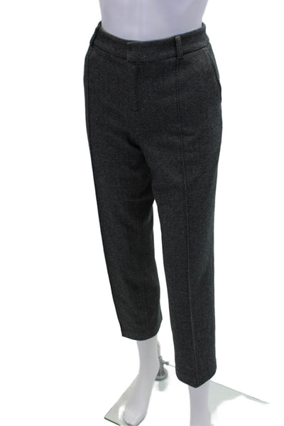 Ecru Womens Textured Pleated Lined Zip Tapered Leg Dress Pants Gray Size 08