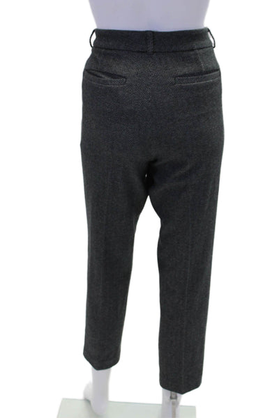 Ecru Womens Textured Pleated Lined Zip Tapered Leg Dress Pants Gray Size 08