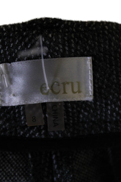 Ecru Womens Textured Pleated Lined Zip Tapered Leg Dress Pants Gray Size 08