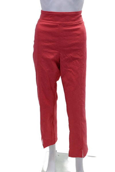 J. Mclaughlin Womens Textured Lined Straight Leg Dress Pants Pink Size 14