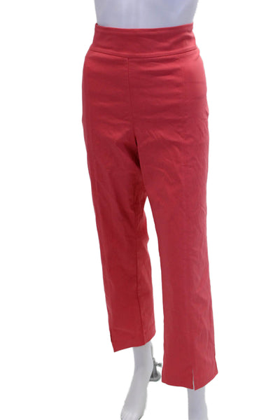 J. Mclaughlin Womens Textured Lined Straight Leg Dress Pants Pink Size 14
