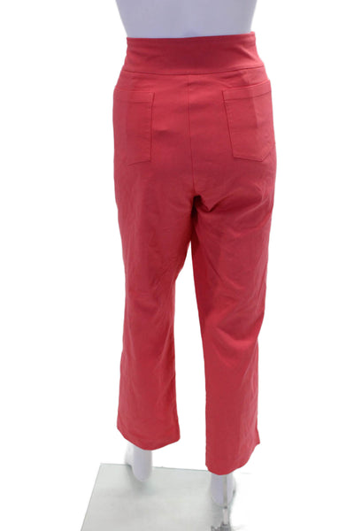 J. Mclaughlin Womens Textured Lined Straight Leg Dress Pants Pink Size 14