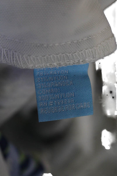 J. Mclaughlin Womens Textured Elastic Waist Floral Printed Pants Blue Size 14
