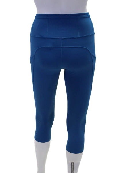 Lululemon Womesn Stretch Two Pocket Mid-Rise Cropped Leggings Blue Size 6