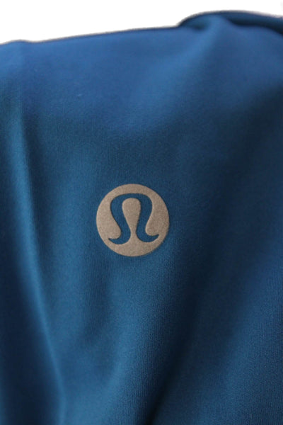 Lululemon Womesn Stretch Two Pocket Mid-Rise Cropped Leggings Blue Size 6