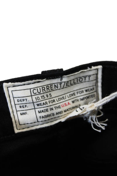 Current/Elliott Womens Cotton Zip Button Skinny Leg Jeans Black Size EUR 28
