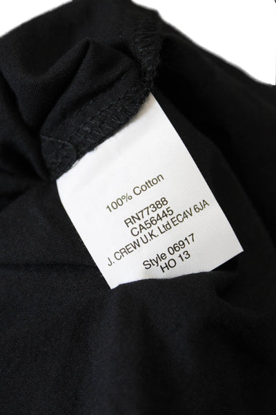 J Crew Womens Cotton Long Sleeve V-neck Lined Blouse Top Black Size 06