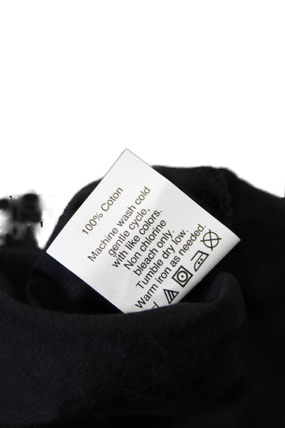 J Crew Womens Cotton Long Sleeve V-neck Lined Blouse Top Black Size 06