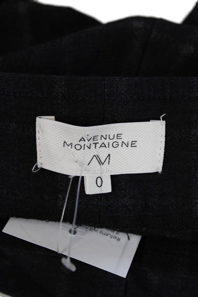 Avenue Montaigne Womens Elastic Waistband Boot Cut Plaid Pants Brown Size 0