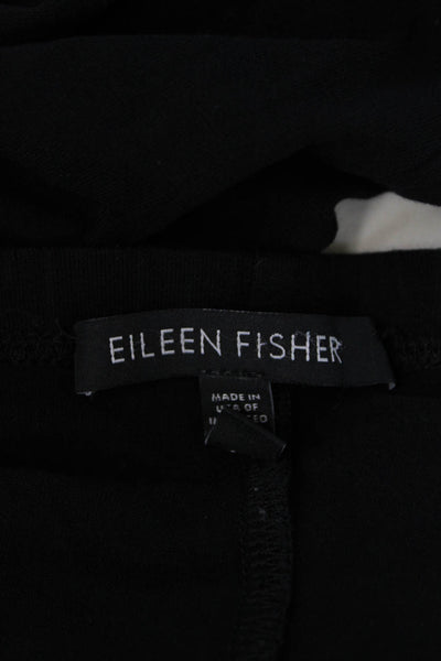 Eileen Fisher Womens Linen Elastic Waistband Lined Casual Pants Black Size S