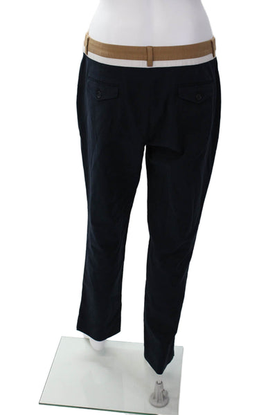 Gerard Darel Womens Cotton Colorblock Mid-Rise Tapered Trousers Pants Navy 40