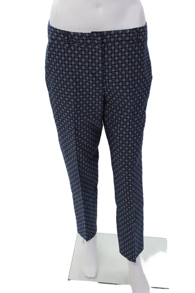 Gerard Darel Womens Abstract Print Mid-Rise Tapered Trousers Pants Navy Size 40