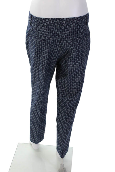 Gerard Darel Womens Abstract Print Mid-Rise Tapered Trousers Pants Navy Size 40