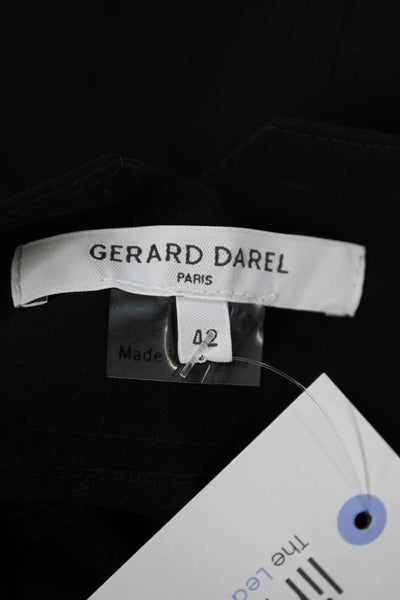 Gerard Darel Womens Adjustable Waist Front Split Mid-Calf Skirt Black Size 42
