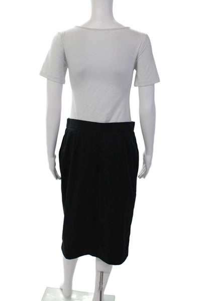 Gerard Darel Womens Cotton Blend Two Pocket Belted Mid-Calf Skirt Navy 42