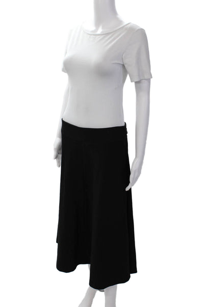 Reiss Womens Lined Adjustable Waist Zip Up Mid-Calf Flared Skirt Black Size 8