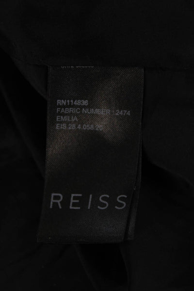 Reiss Womens Lined Adjustable Waist Zip Up Mid-Calf Flared Skirt Black Size 8